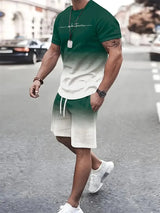 2024 New Summer Street Men's Suit Sportswear Men's Oversized Clothing 3D Print T-Shirt Shorts Men's Simple Clothing Fashion Suit