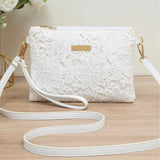 New Fashion Women Flower Printed Hollow Mini Chain Bag Shoulder Bag Tote Purse Handbag New Lace Crossbody Chain Shoulder Women's