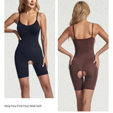 Women Seamless Bodysuit Compression Open Crotch Shapewear Push Up Belly Tightening Corset Slimming Butt Lifter Full Body Shaper