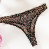 Toucheart 2-Piece Sexy Leopard Print Lingerie Set Bra Women Hollow Sexy Lingerie Thin Mesh Patchwork Print See-Through Sexy Set