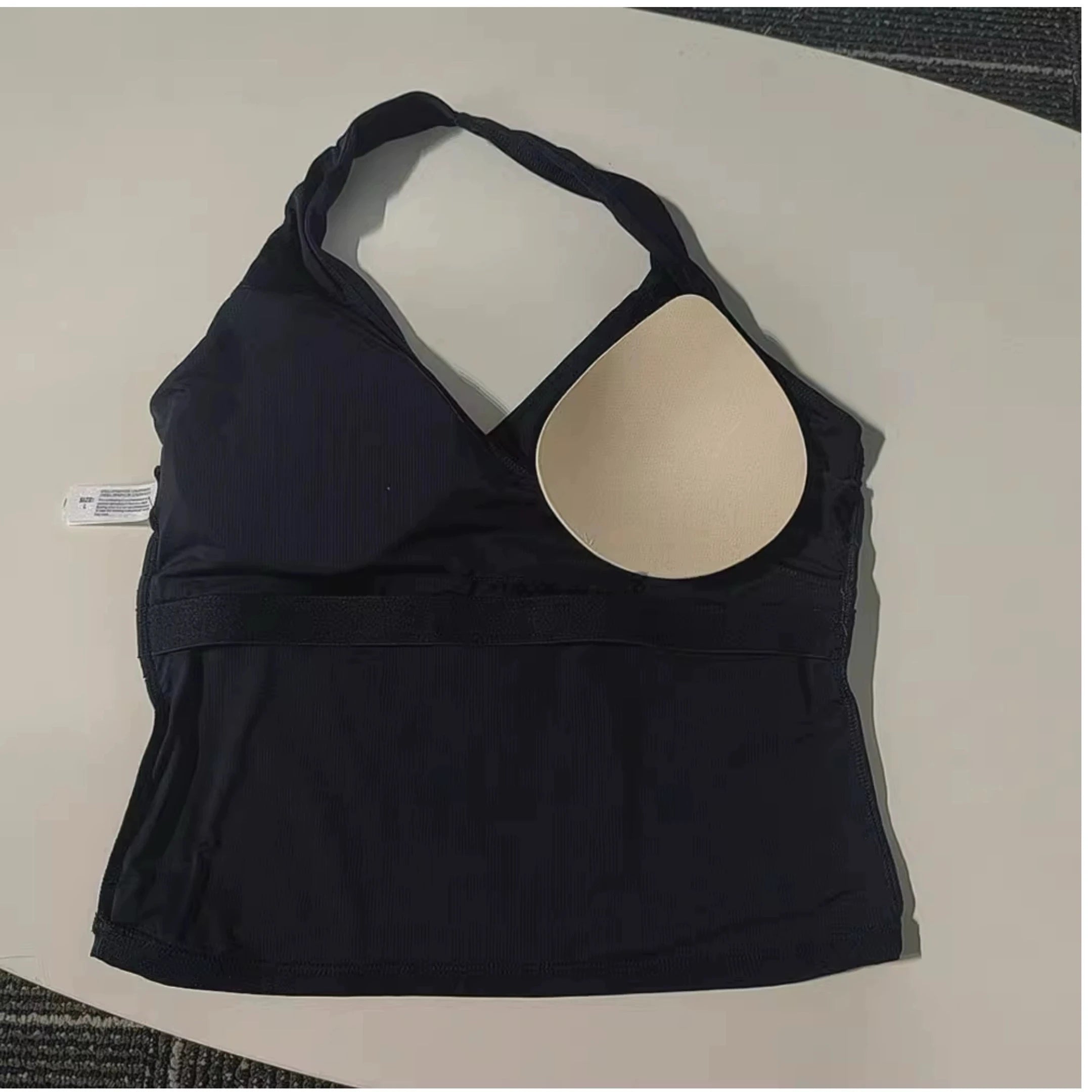 Women's Sexy V-Neck Fitness Bra Nude Sports Bra Hanging Neck Yoga Suit Vest Comfortable Breathable Gym Top for Active Wear