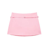 Women's Solid Color Skort with Belt Side Zipper Casual Shorts Skirts Fashionable And Stylish Women's Clothing