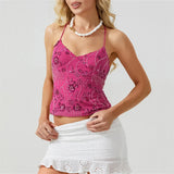 Summer Women Y2k Sequin Halter Crop Tops Pearl Embellished Cami Tops Summer Glitter V Neck Rhinestone Camisole Tank Shirt