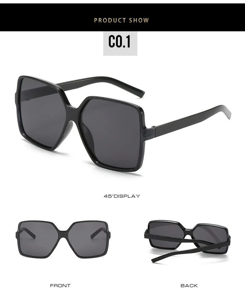 New Trend Full-frame Large Square Sunglasses Fashion Y2k Ladies Sunglasses