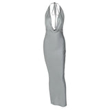 Dulzura Autumn Women Halter Backless Midi Dress For Women Bodycon Sexy Party Elegant Outfits Evening Birthday Clothes Y2K 2024