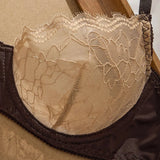 Sexy Lace Flowers Embroidery Lingerie Set for Women Ultra Thin Breathable Bra Button Decoration Underwear French Bras Thong Sets
