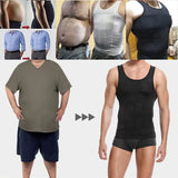 Men Slimming Body Shaper Abdomen Reducer Underwear Tank Top Sleevelss Wide Strap Shapewear Fitness Posture Correct Belly Abdominal Fat Reducer Vest Breathable Soft Waist Trainer S-3XL