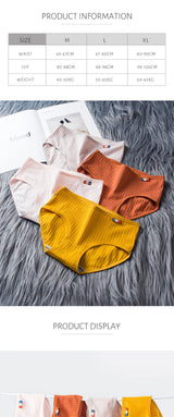 5PCS Women Cotton Underwear Seamless panties Sexy panty Female  Breathable Solid Color Underpants Girls'  Lingerie Briefs
