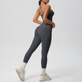 Halter Yoga Top Set Fitness Gym Suit Training Sleeveless Sport Gym Tops Crossover Back Sports Underwear  Tummy Control Slimming