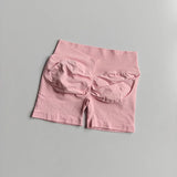 Women's High-Waist Yoga Sports Shorts Summer V-Shaped Widen Peach Hip Lifting Tight Fit Three-Part Fitness Shorts