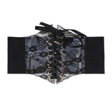 Fashion Women Waist Corset Flower Embroidery Elastic Waistband Black White Red Pink Wide Lace Slimming Body Belts Cummerbunds