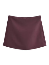 TFMLN New Spring Women Solid Skort Fashion Causal Side Zipper Mini Shorts Skirts Vintage High Waist Streetwear Shorts Skirts
