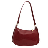 HOMEFISH PU Leather Underarm Bag Solid Color Women Fashion Daily Commuter Shoulder Bag Versatile Mini Handbag for Shopping