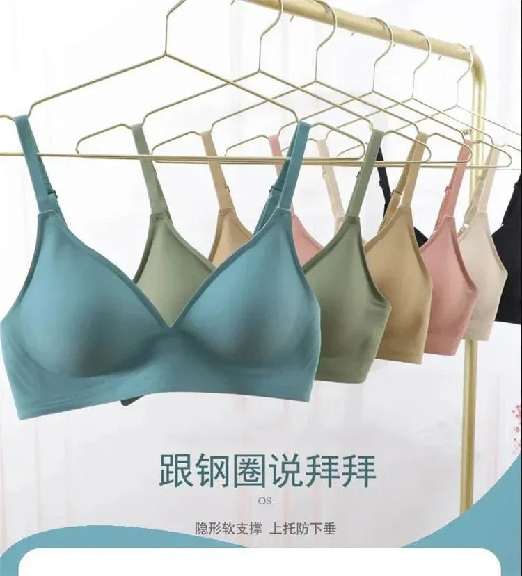 Latex Jelly Underwear Seamless Bras for Woman Wireless Sleep Removable Padded Bralette One Piece Brassiere No Wire Comfortable