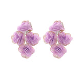 Chiffon flower multi-layer earrings, summer beach vacation style exaggerated earrings design, light luxury, niche