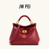 JW PEI Lucia Top-Handle Bag Luxury Designer Crossbody Shoulder Bag for Women Elegant Turn Lock Vegan Leather Messenger Purse