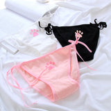 Women Panties Cotton Underwear Japanese Type Cute Claw Lace Up Animation Strap Loli Soft Sister Girls Underpants Female