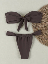 "2026 Sexy Bandeau Push-Up Bikini Set - Brazilian Thong Swimwear for Women"