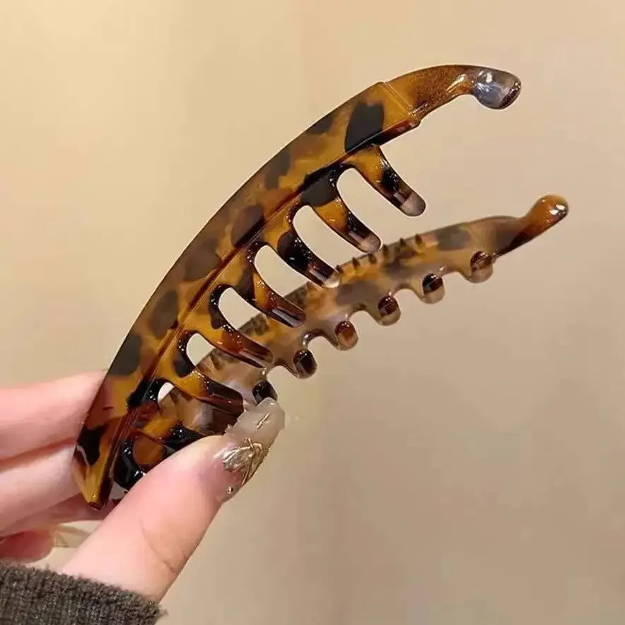 1/3 Pcs Tortoiseshell Banana Hair Clip Fish Shaped Hairpin Women Hairgrips Twist Clamp Ponytail Barrettes Hair Accessories Set M