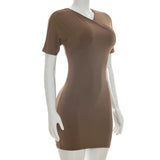 Nsauye 2026 Casual Summer Women Dresses Mini Bodycon Short Sleeve Sexy V Neck Party Evening Wrap Night Club Dress Outfits