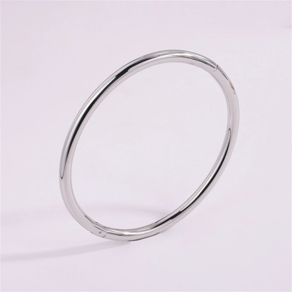 1 PCs Light Luxury Temperament Stainless Steel Gold And Silver Does Not Fade Simple Plain Face Bracelet