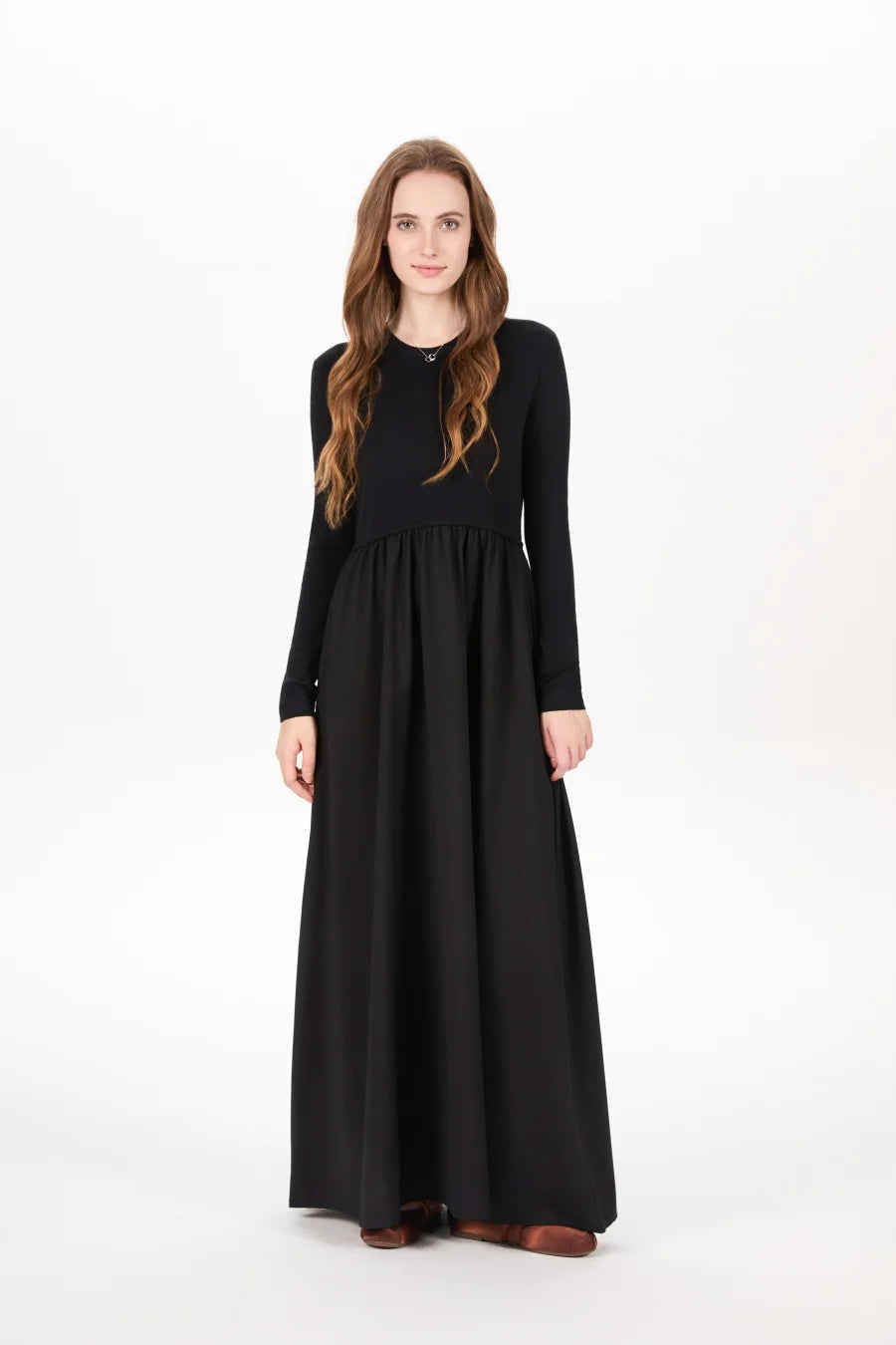 AS AW25 stripe knitting cardigan + sleeveless patch dress maxi matching set for woman clothing