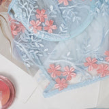 Lace Floral Embroidery See Through Bra Panties Set Women Underwear Erotic Sexy Lingerie Female 2 Pieces Bra Brief Sets