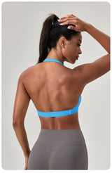 YOGA Naked Feeling Strappy Padded Sports Bras for Women - Fitness Workout Top Criss Cross Back Yoga sports Bras No steel ring