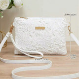 New Fashion Women Flower Printed Hollow Mini Chain Bag Shoulder Bag Tote Purse Handbag New Lace Crossbody Chain Shoulder Women's