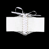 Fashion Women Waist Corset Flower Embroidery Elastic Waistband Black White Red Pink Wide Lace Slimming Body Belts Cummerbunds