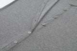 AS SS26 summer loose style button dress comfortable ribbing fabric dress o-neck lady clothes