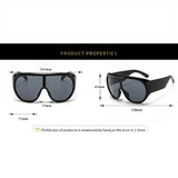 INS Popular Oversized Pilot Sunglasses Women Fashion Luxury Big Frame One Piece Gradient Sunglasses Retro Classic Thick Shades