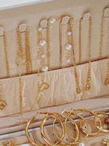 86pcs/Set Elegant Pearl Earrings Multi-Layered Necklace Ear Studs Rings 4-In-1 Jewelry Set For Women Daily Wear Gift (No Box)