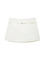 Women's Solid Color Skort with Belt Side Zipper Casual Shorts Skirts Fashionable And Stylish Women's Clothing