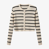 AS AW25 stripe knitting cardigan + sleeveless patch dress maxi matching set for woman clothing