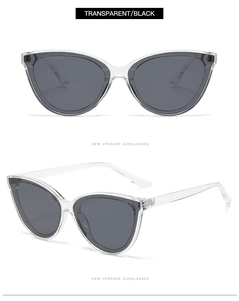 Large Frame Cat Eye Sunglasses Women New Retro Minimalist Style Gradient Sun Glasses High Quality Eyeglasses UV400