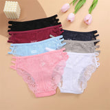3PC/Set Women's Sexy Floral Lace Panties Low Rise Hollow Out Briefs Transparent Underwear Female Elastic Straps Soft Lingerie