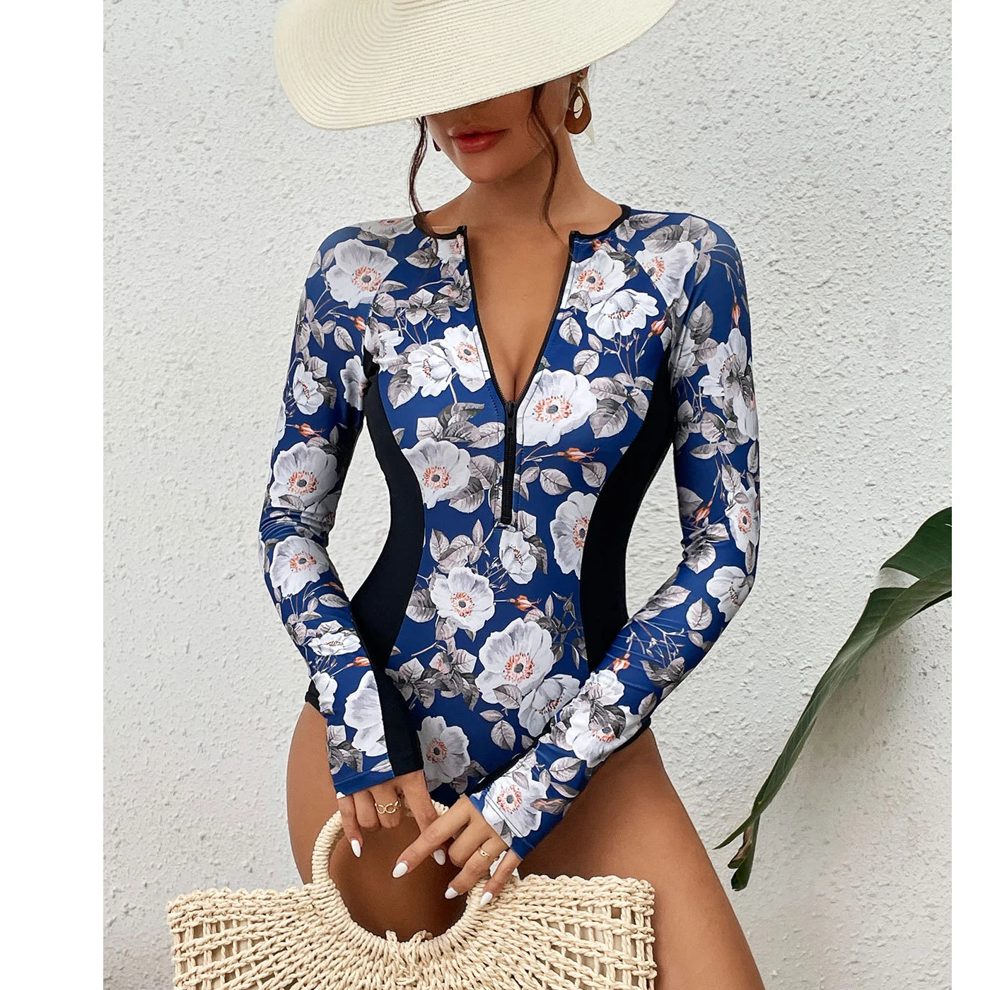 2026 Surfing Sport Swimsuit Long Sleeves Women One Piece Swimsuit  Swimwear Solid Monokini Bathing Suit Tropical Bodysuit Female