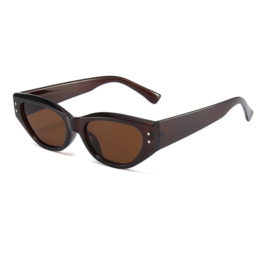 Retro Cat Eye Sunglasses Women Vintage Small Eyewear Women Men Rivet Sun Glasses Female Luxury Brand Eyewear UV400