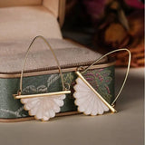 Huitan Special Sector Drop Earrings Fresh Style Party Elegant Wedding Engagement Gold Color Noble Accessories Metal Lady Jewelry