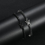 New Fashion Real S925 Sterling Silver Plated 18K Gold 5A Grade Zircon Black Tennis Bracelet for Men and Women Fashion Jewelry
