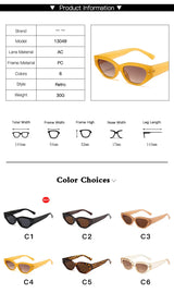 Retro Cat Eye Sunglasses Women Vintage Small Eyewear Women Men Rivet Sun Glasses Female Luxury Brand Eyewear UV400