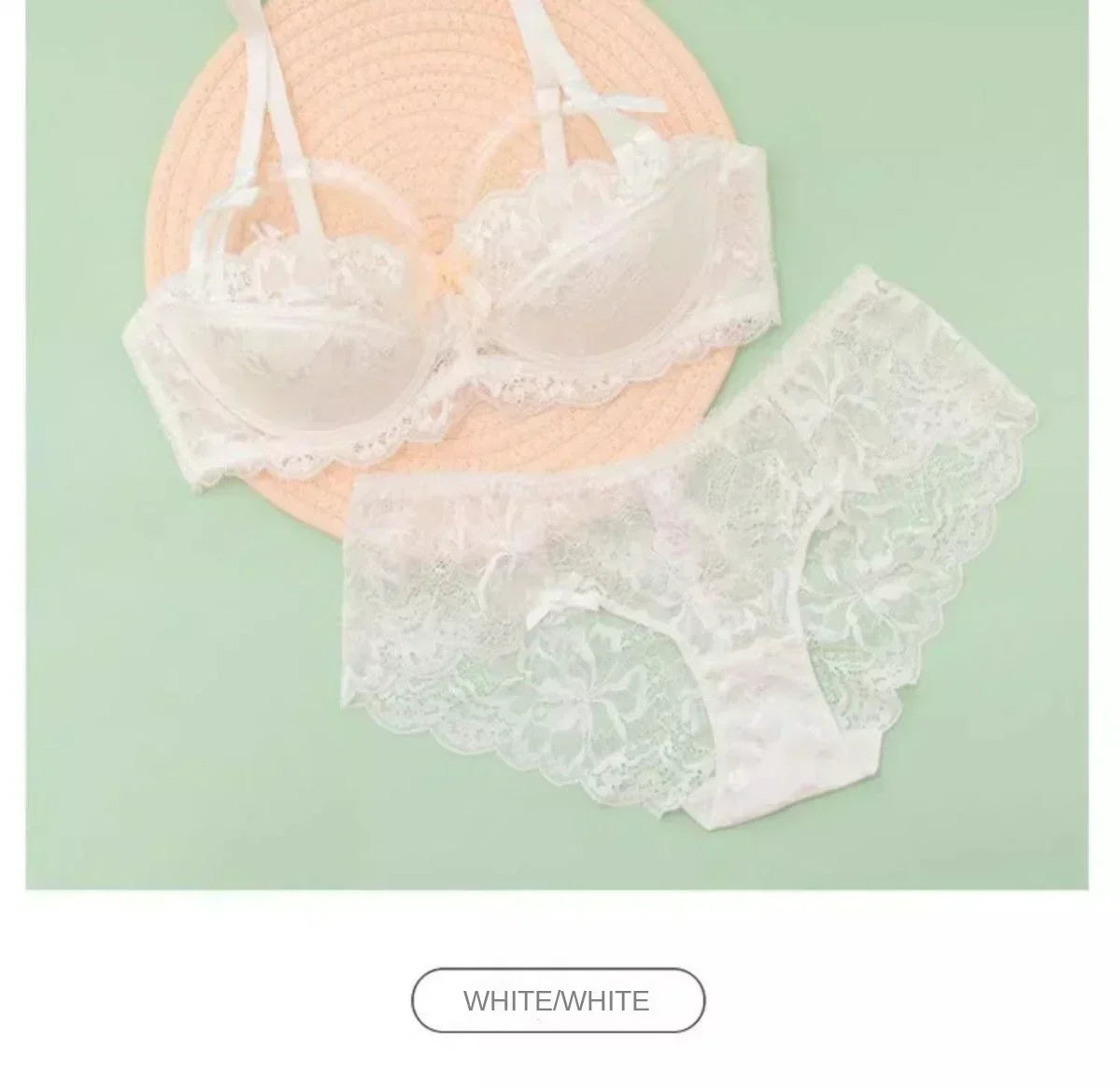 MOYISU French Romantic Lace Comfortable Breathable セクシー Tushy Slim Bra Collection Pure Desire Girls Push Beautiful Underwear SET