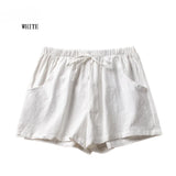 ITOOLIN Casual Linen Shorts Women Gym Workout Shorts Short Pants High Waisted Black Ladies Short Femme Women Shorts Sport Femme