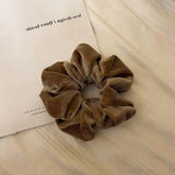 1-4PCS Women Hair Scrunchies Vintage Velvet Solid Color Hair Loop For Women Ponytail Holder Rubber Bands Hair Accessories