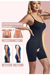 Women Seamless Bodysuit Compression Open Crotch Shapewear Push Up Belly Tightening Corset Slimming Butt Lifter Full Body Shaper