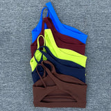 Women Shockproof Sport Bra Women's Beautiful Back Gym Sports Underwear Women Oblique Shoulder Straps Running Fitness Yoga Bra ﻿