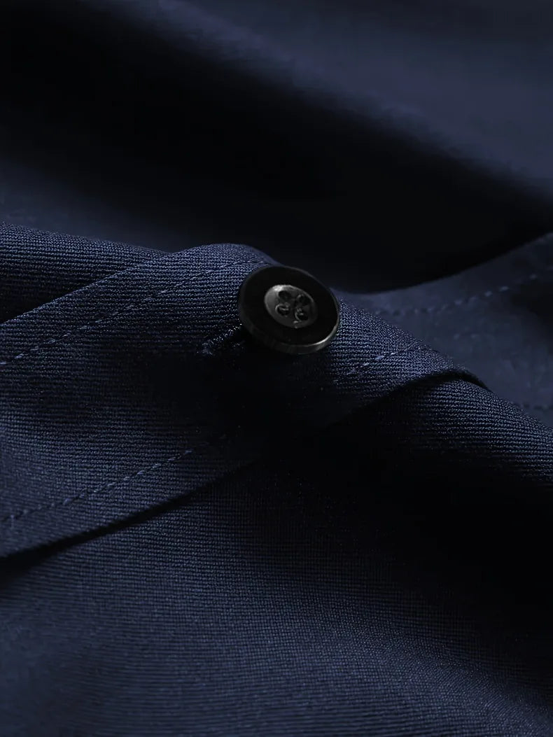 New Men Shirt Elegant Fashion European Long Sleeve Classic Smart Casual Elastic Anti-pilling Male Business Dress Shirts