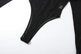Weird Puss Coquette See Through Bodysuit Women Sexy Wild Mesh Hipster Patchwork Full Sleeve Midnight Stretch Street Clubwear