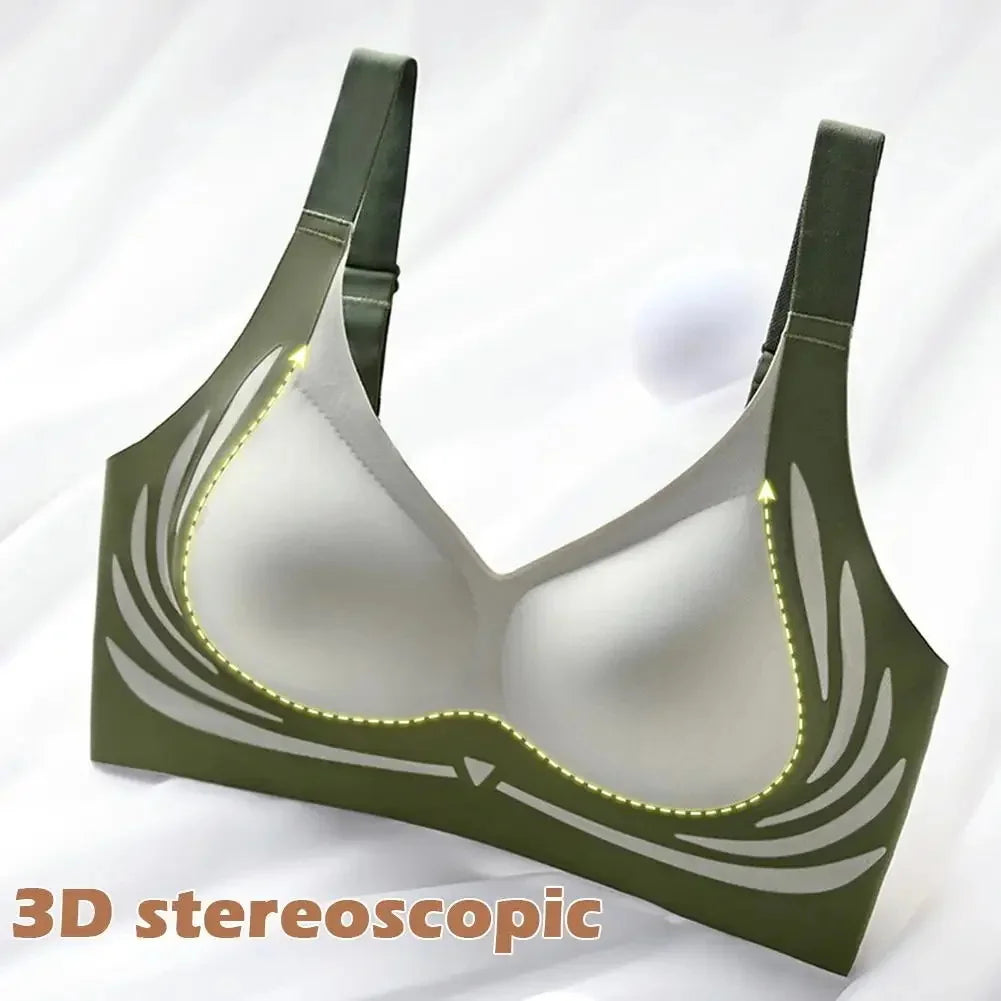 Powerful Push up Seamless Bra Women Gathered Up Wireless Bra Soft Full Coverage Support Adjustable Underwear Anti Sagging Bra
